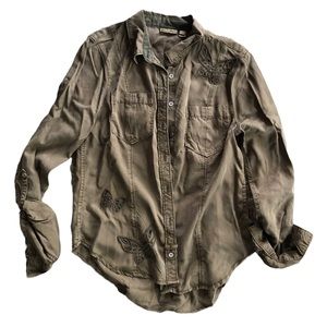 Anthropologie Butterfly Button Down
